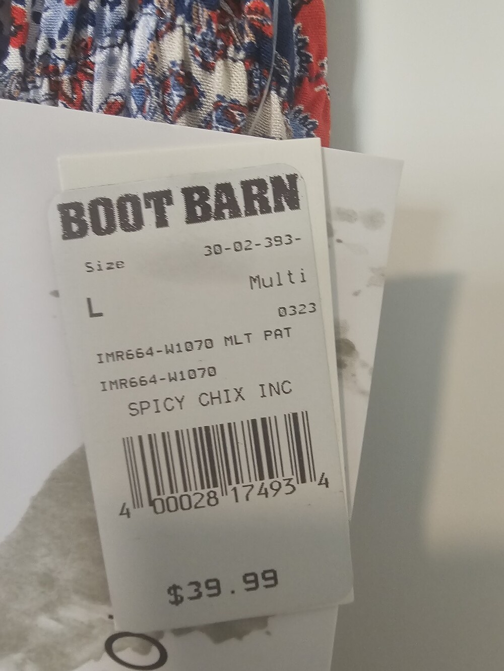Boot Barn Patchwork Ruffle Sundress - Blue & Red Large - Picture 2 of 2